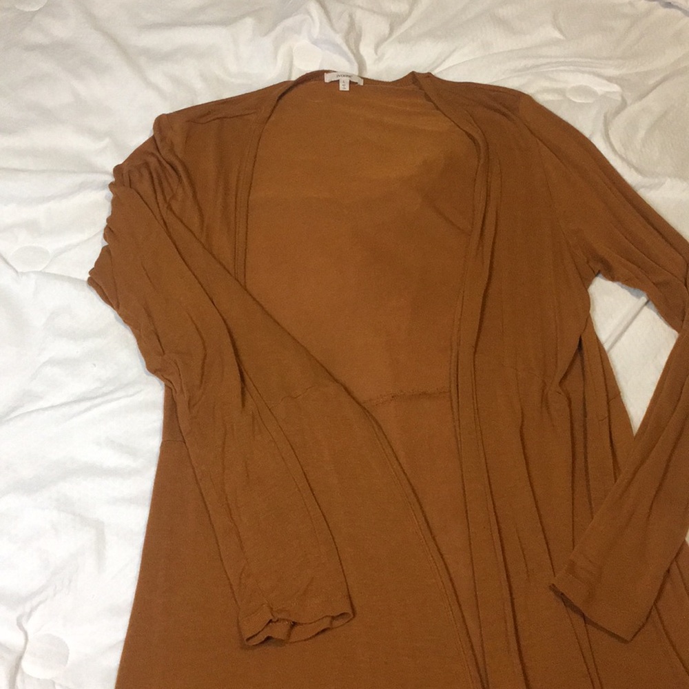 Lightweight layering calf long cardigan